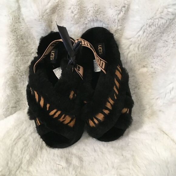 NEW Ugg Women’s Disco Cross Slide Tiger Print Sandals Size 6 - Picture 8 of 14